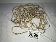 Ancient Egyptian Necklace Bead Strings: A group of six Ancient Egyptian necklace strings of ribbed