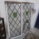 A leaded stained glass panel.