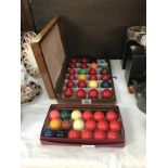 2 boxes of snooker/pool balls