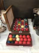 2 boxes of snooker/pool balls