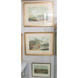 3 framed and glazed hunting prints.