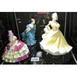 3 Royal Doulton figurines, Ninette,