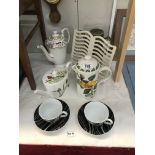 A quantity of items including Portmeirion, Royal Crown Derby & Royal Worcester coffee pot, teapot,