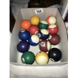 A full set of full size pool balls