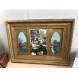 A Victorian gilt framed bevel edge picture mirror