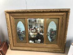 A Victorian gilt framed bevel edge picture mirror