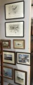 A quantity of framed & glazed aviation related prints in Mosquito No: 7 Squadron