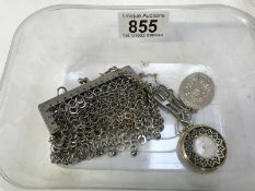 An art deco chain mail purse,