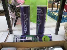 3 unopened tubes of Slazenger Wimbledon tennis balls