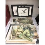 A quantity of unframed watercolours (most signed C. P.