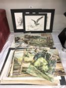 A quantity of unframed watercolours (most signed C. P.