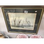 An original watercolour 'Outward Bound' from Ipswich by Alfred Rensome
