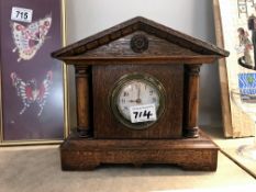 An oak cased Palladium clock with late Quartz movement ****Condition report**** This