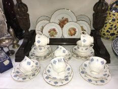 A Gainsborough tea set & a quantity of Bavaria fruit patterned plates