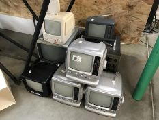 6 miniature TV's & 2 Sony monitors etc.