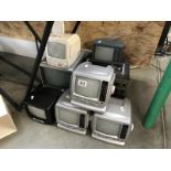 6 miniature TV's & 2 Sony monitors etc.