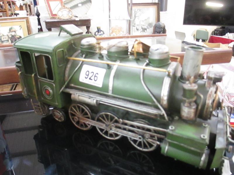 A tin/metal model of a steam train