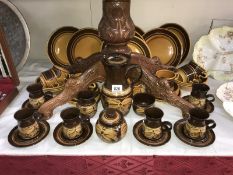 2 stoneware glazed pottery dinner set & a coffee set