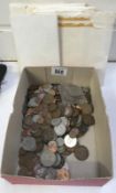 A box of coins & crowns etc.