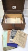 An old box containing old documents such as National Identity card & ration book etc.