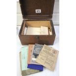 An old box containing old documents such as National Identity card & ration book etc.