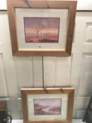 2 wood framed & glazed African Maori scenes