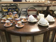 A coffee set and Old Country Spray cups, saucers,