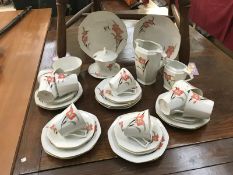 An Art deco style tea set (approximately 35 pieces)