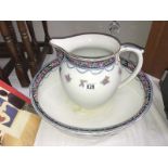 A Victorian pottery bathroom jug & bowl