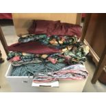 2 pairs of Sanderson curtains plus matching side table covers