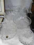 A quantity of cut glass crystal bowls etc.