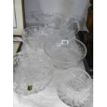 A quantity of cut glass crystal bowls etc.