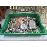 A box of cutlery and silver plate items