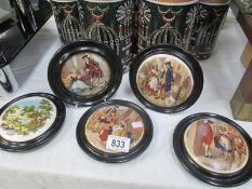 5 framed pot lids