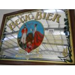 A Becks Bier advertising mirror