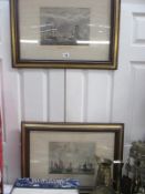 Two framed and glazed nautical prints - English Dutch Fleets and Dutch Fishing Boats