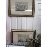 Two framed and glazed nautical prints - English Dutch Fleets and Dutch Fishing Boats