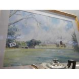 A gilt framed watercolour 'along the backs' signed Michael Goymour