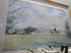 A gilt framed watercolour 'along the backs' signed Michael Goymour