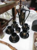 A Portmeirion Phoenix coffee set (12 pieces including coffee pot and sugar)