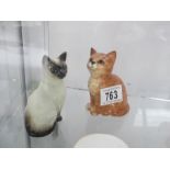 Two Beswick cats