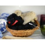 3 vintage poodle nightdress cases including 1 which has a Thorens musical movement (plus small dog