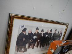 Nine pints of the law' framed and glazed print of policemen