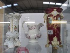 Three pieces of china including European and Indian Bird