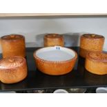 A quantity of pie shaped kitchen storage containers etc.