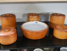 A quantity of pie shaped kitchen storage containers etc.