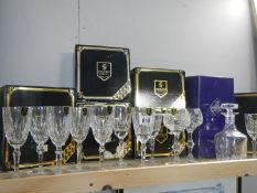 A quantity of boxed Edinburgh crystal wine glasses (5 x 2),