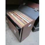 A box of LP records