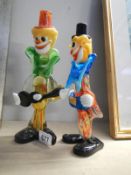 2 Murano glass clowns