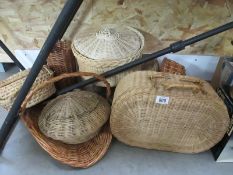 A quantity of wicker baskets etc.